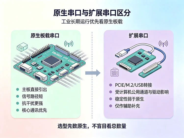 原生串口与扩展串口的区分方法及性能差异 原生串口与扩展串口的区分方法及性能差异