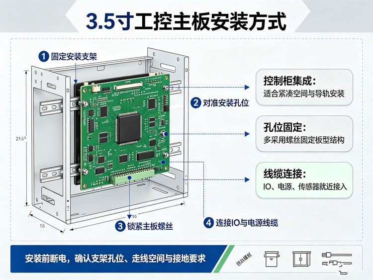 3.5寸工控板安装方式 3.5寸工控板安装方式